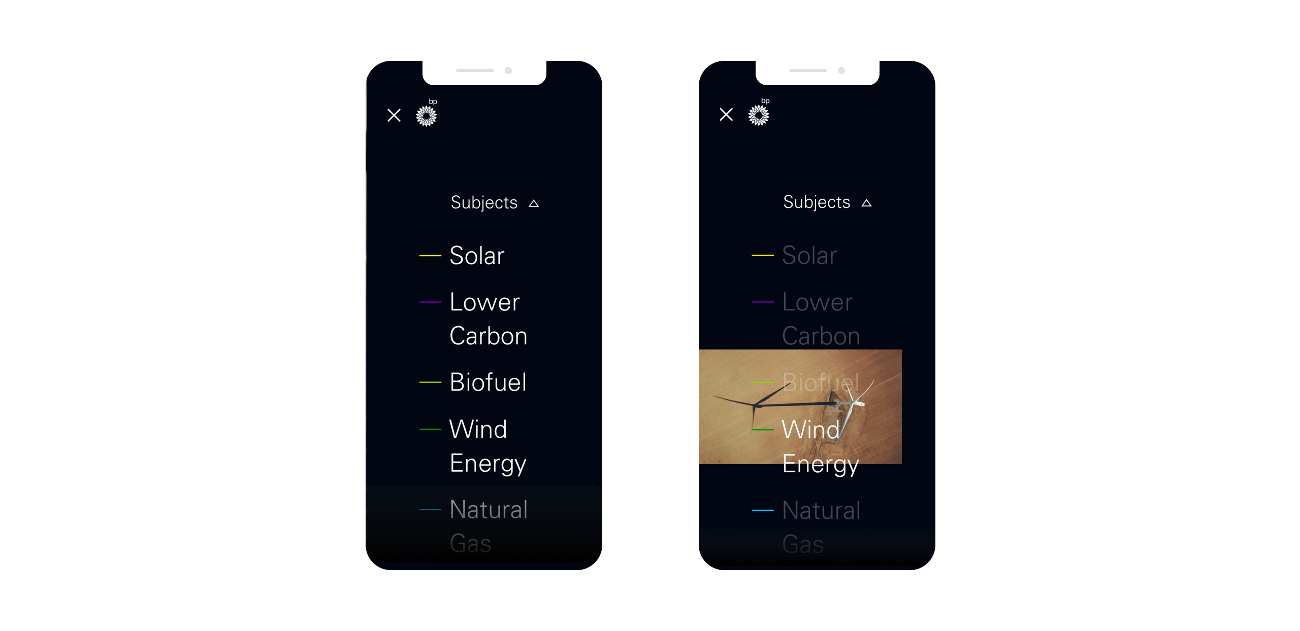 Menu, mobile